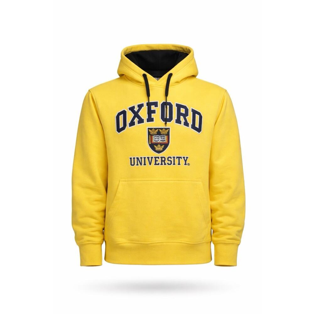 Oxford University Hoodie XS Yellow Embroidered Crest Pullover Sweatshirt